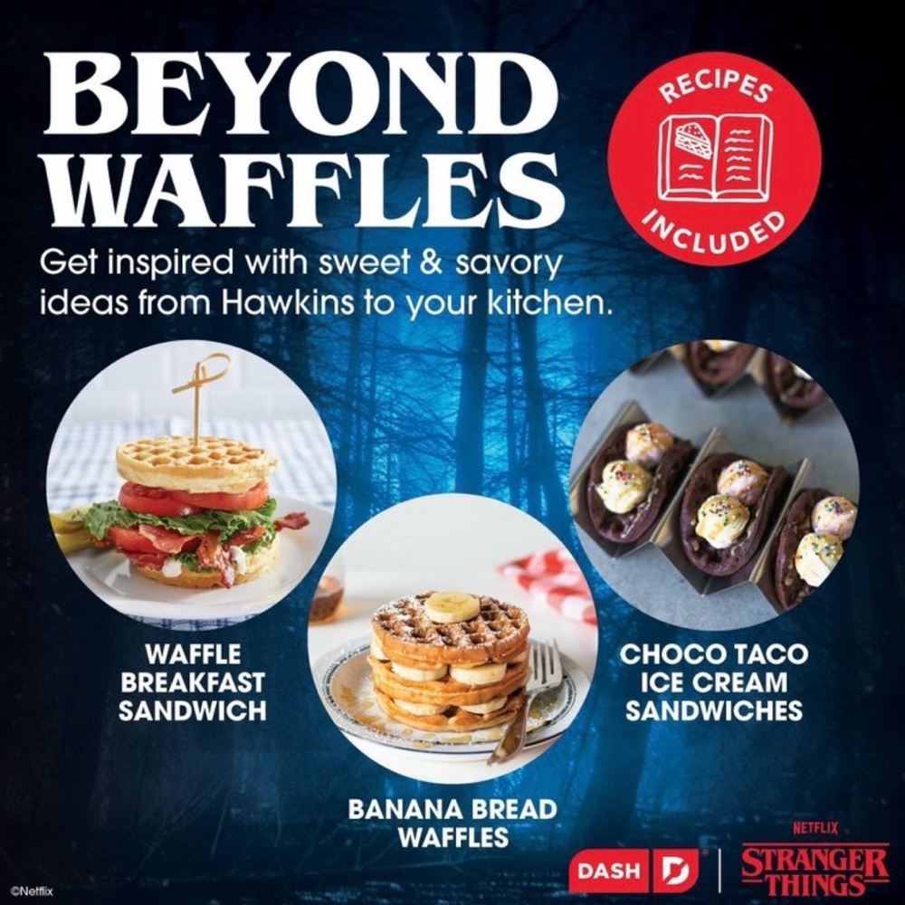 Stranger Things Dash Limited Ed. MINI WAFFLE MAKER Ceramic Nonstick NEW IN BOX - Picture 7 of 13